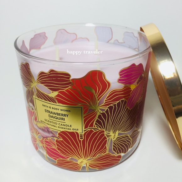 STRAWBERRY DAIQUIRI 3 Wick Candle - Picture 1 of 3